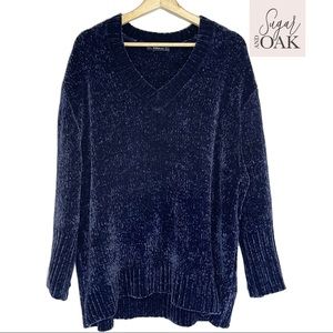 ZARA Knit Navy Blue Comfy Oversized Sweater Sz S